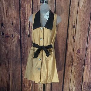Stylish Gold and Black Women's Dress, Medium, 15H-128D011
